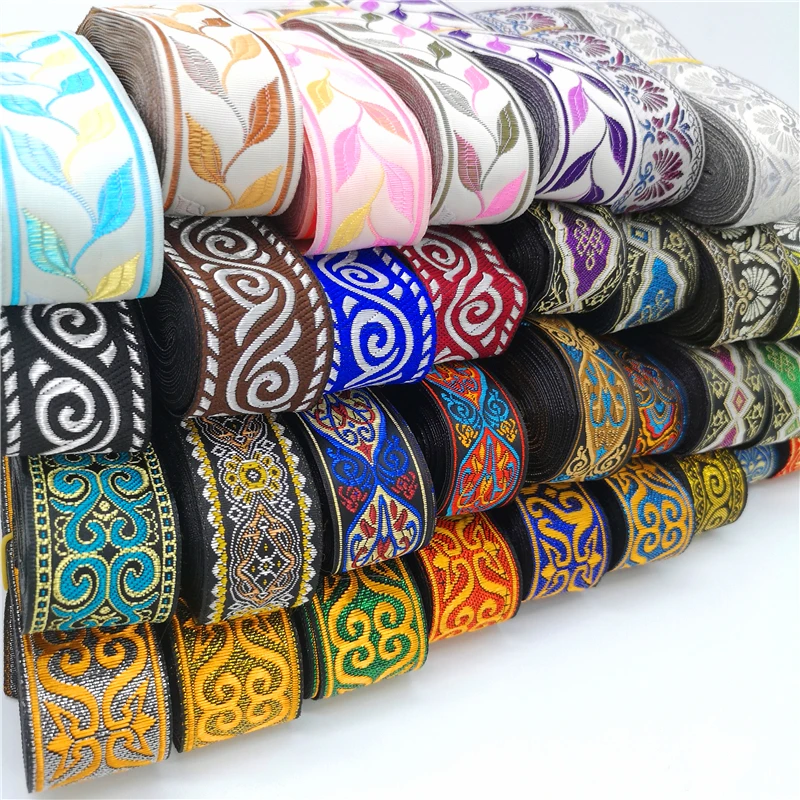 

3 Yards Vintage Ethnic Embroidery Lace Ribbon Boho Lace Trim DIY Clothes Bag Accessories Embroidered Fabric