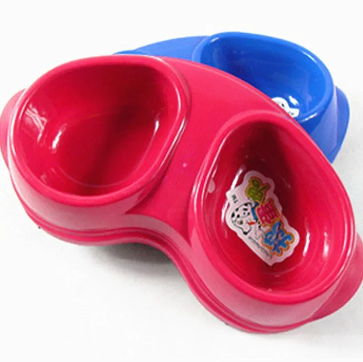 puppy Dog Cat plastic bowl 2 in 1 small pets feeding bowl anti slip pet