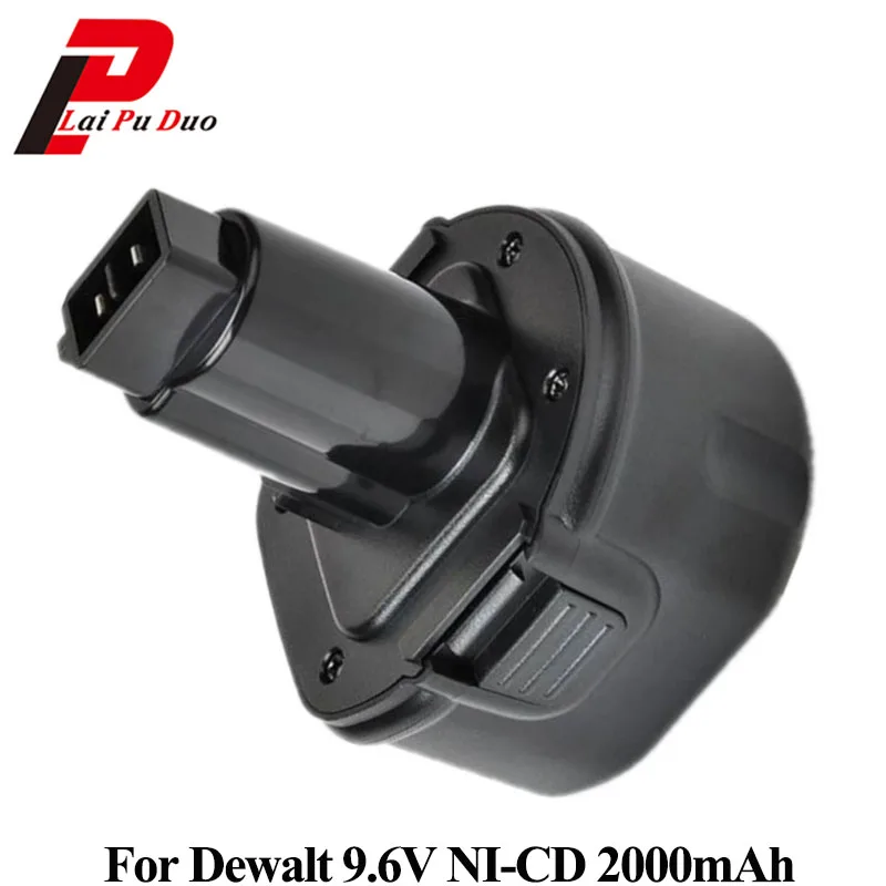 NI-CD батарея для замены электроинструмента 9 6 V 2.0Ah дрели Dewalt: DW9061 DW9062 DC855KA DW050K DC750KA