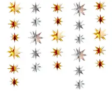 1 шт 3м Длинные 3D Рождественские Новогодние бумажные подвесные гирлянды баннер звездный узор Блестящий Золотой/Серебряный цвет украшения для свадебной вечеринки