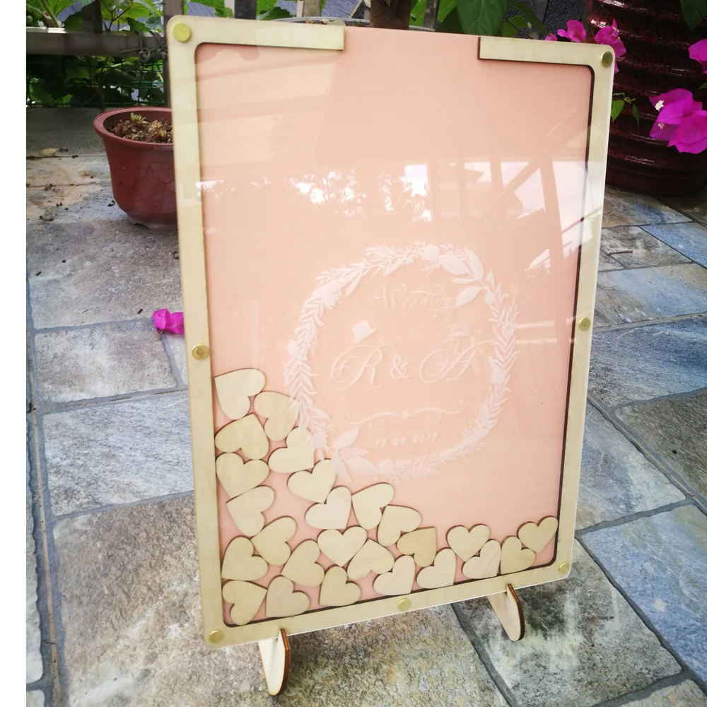 Personalised Guest Book ,Wood Frame Heart Guestbook,Guest Book Ideas,Memorial Guest Book,Wedding Guest Book,Wedding Decoration2