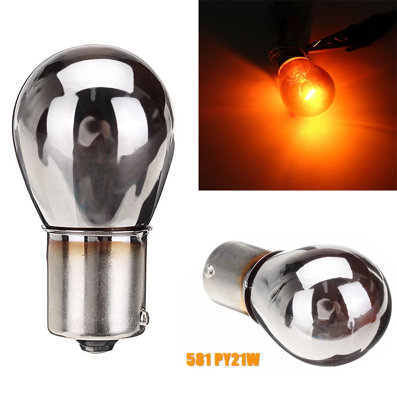 JXLCLYL  1pc 12V 581 BAU15S PY21W Amber Turn Signal Light Front Indicator Bulb