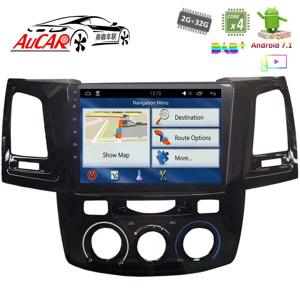Excellent Android 7.1 9" Car DVD for Toyota Fortuner 2013 - 2015 GPS Navigation system Bluetooth GPS Radio Player WIFI Touch Screen 4G 5