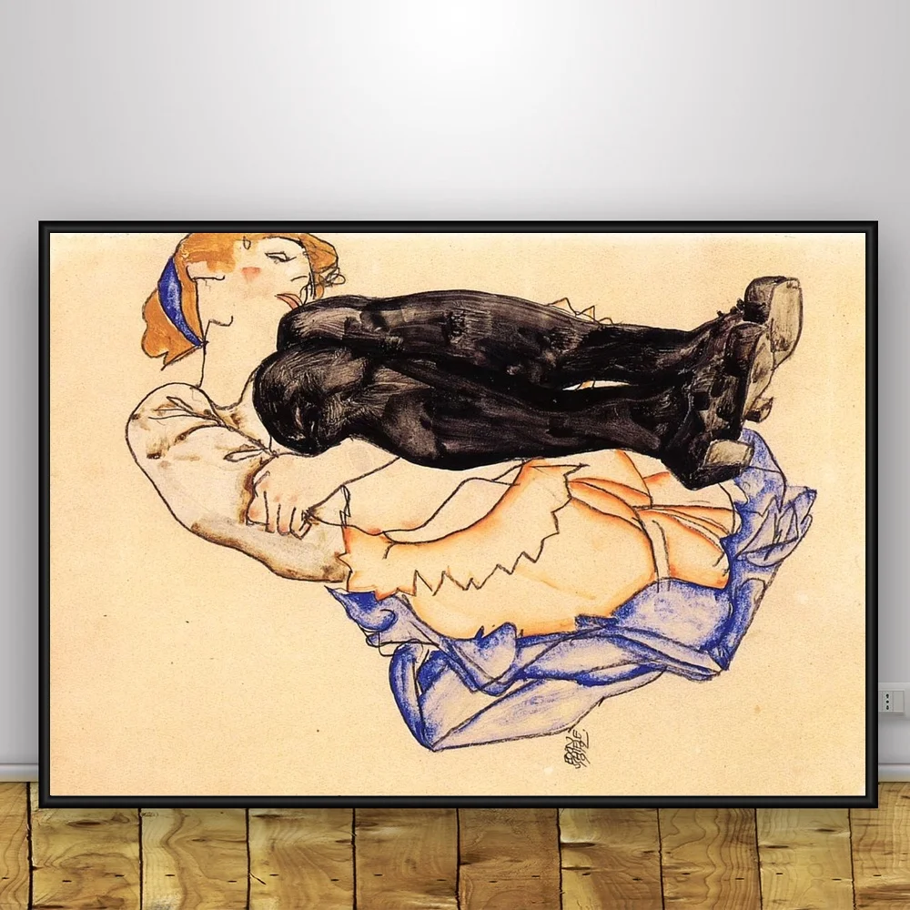 

Egon Schiele Body Oil Painting Art Poster Home Decor 12x18 24x36inch