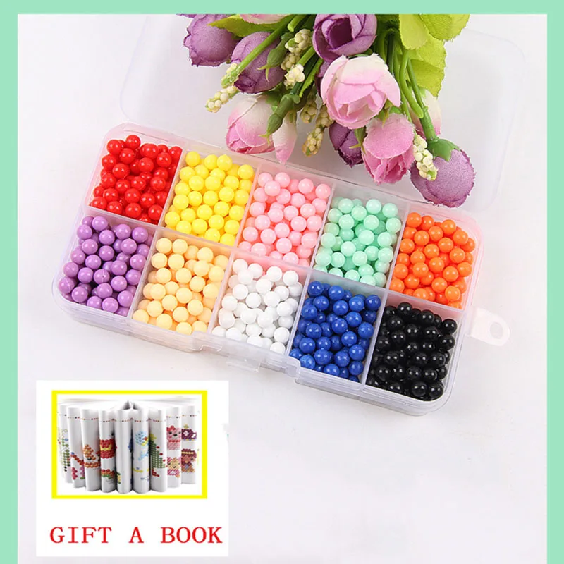 6000pcs 24 colors Refill Beads puzzle Crystal DIY water spray beads set ball games 3D handmade magic toys for children 12