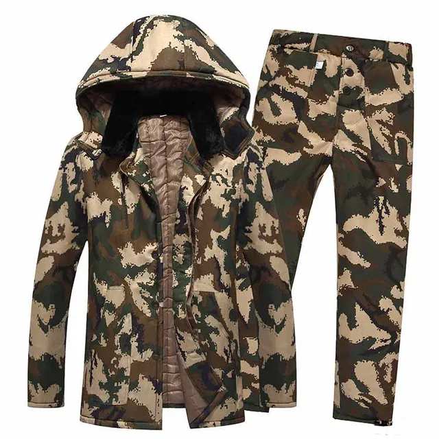 Mountain Camouflage Ski suit Man Thicken Ski wear Winter Waterproof ...