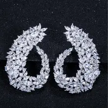 Модные геометрические серьги-гвоздики в Корейском стиле для женщин, полная кубическая циркониевая инкрустация, серьги, модные ювелирные изделия