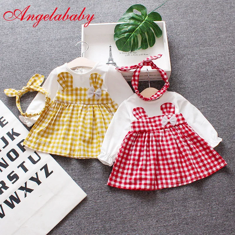 Платья для малышей; коллекция года; осенняя одежда для маленьких девочек; платье принцессы для девочек; клетчатая детская одежда с героями мультфильмов; Детские праздничные платья принцессы