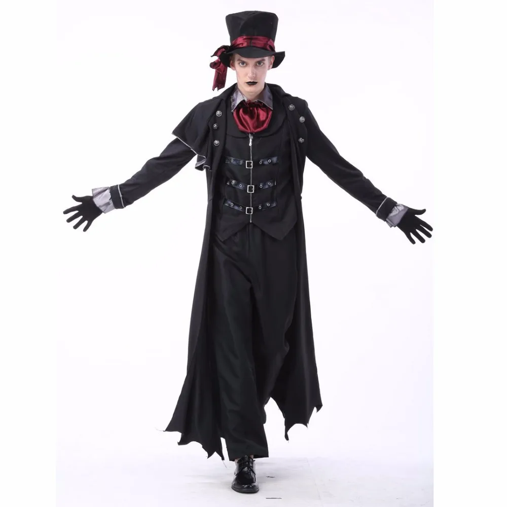 New Adult Vampire Costumes Women Mens Halloween Party Vampiro Couple Movie Cosplay Fancy Outfit Clothing Dresses