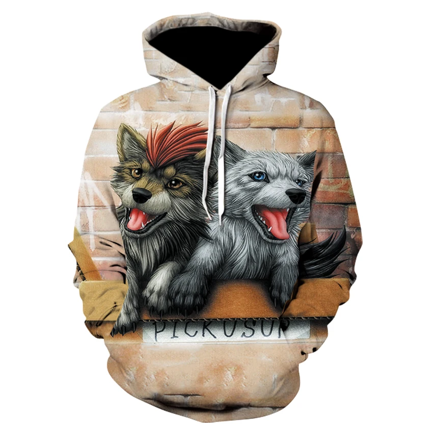 3D Hoodies Men Hooded Sweatshirts two cat 3D Print hoody Casual Pullovers Streetwear Tops Autumn Regular Hipster hip hop