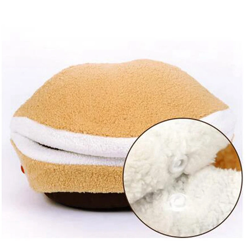  1pc Soft Cat Bed Dog House Hamburger Bed Sleeping Bag Disassemblability Windproof Pet Puppy Nest Mu