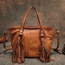 Женская Роскошная сумка FCTOSSR ручной работы из натуральной кожи, сумки на плечо, элегантная сумка-мессенджер, Женская Большая вместительная сумка-тоут