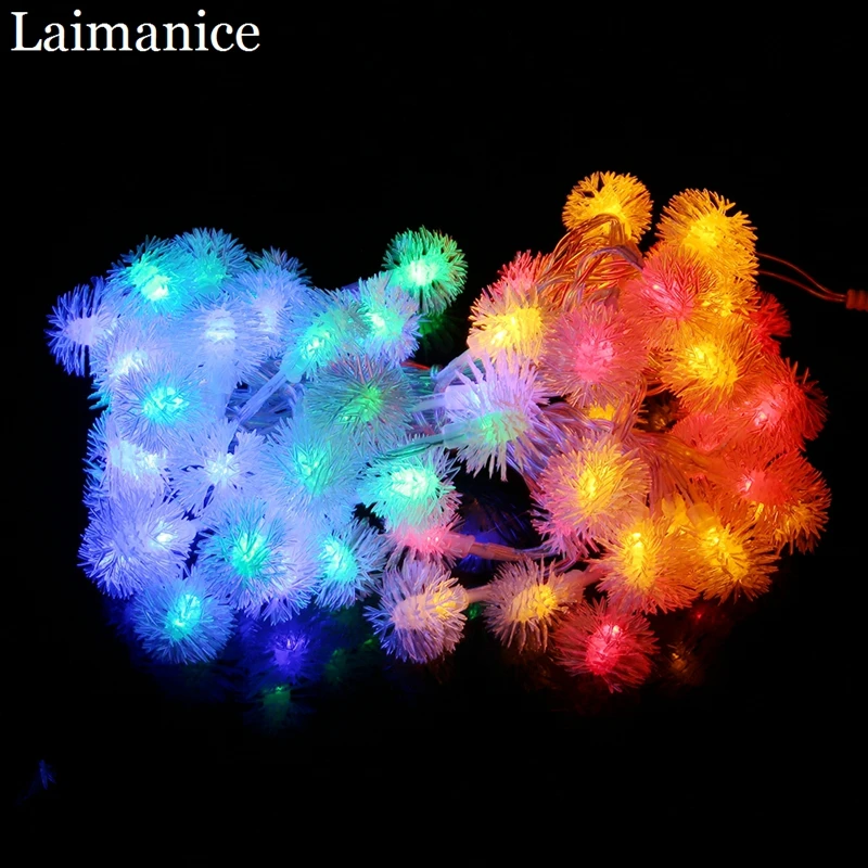 Laimanice м 10 м 33ft 60 светодио дный LED USB 5 В в снежок светодио дный гирлянды светодиодные огни Рождество Свадебная вечеринка фестиваль украшения