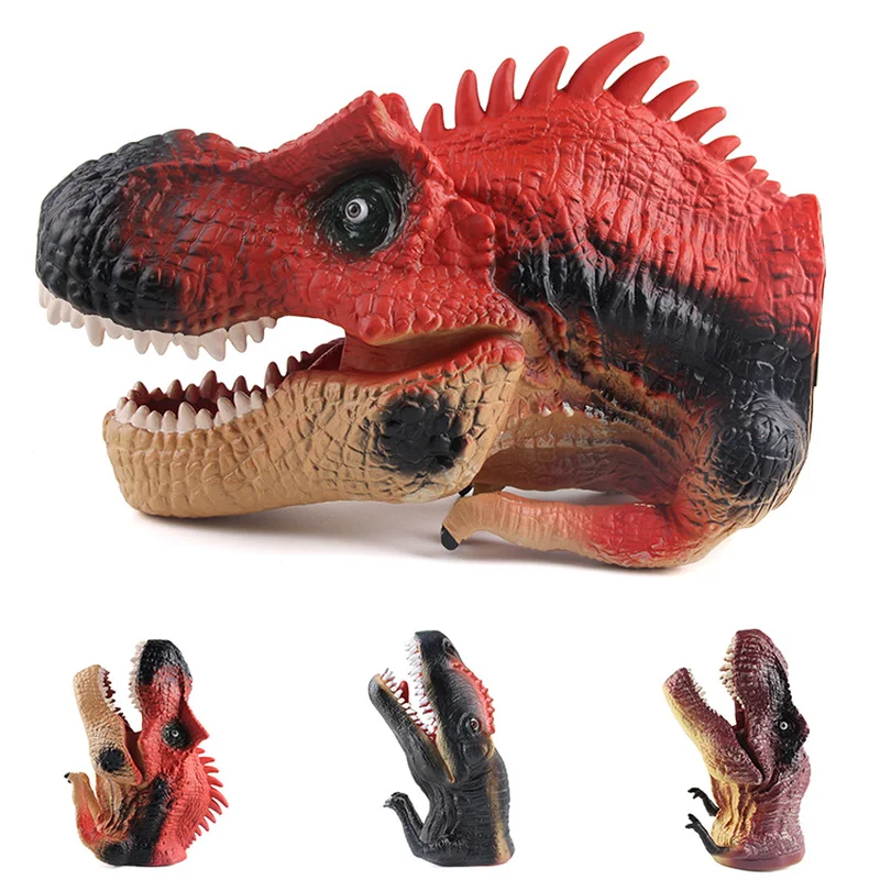 

Simulation Plastic Dinosaur Puppet Toy Soft Vinyl PVC Dinosaur Animal Head Hand Puppet Figure Toys Gloves Children Toy Model