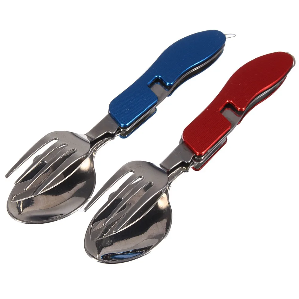 Multi-función al aire libre Camping Picnic vajilla Acero inoxidable cubertería 3 en 1 cuchara plegable cuchillo y tenedor destapador de botellas kit de viaje Multi-función al aire libre Camping Picnic vajilla Acero inoxidable cubertería 3 en 1 cuchara plegable cuchillo y tenedor destapador de botellas kit de viaje