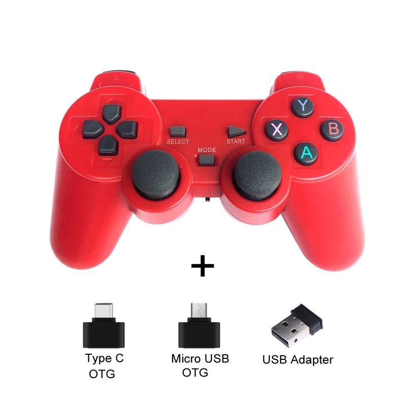 2,4G беспроводной геймпад для Android Phone/PC/PS3/tv Box Joypad игровой контроллер для Xiaomi смартфон игры - Цвет: Red