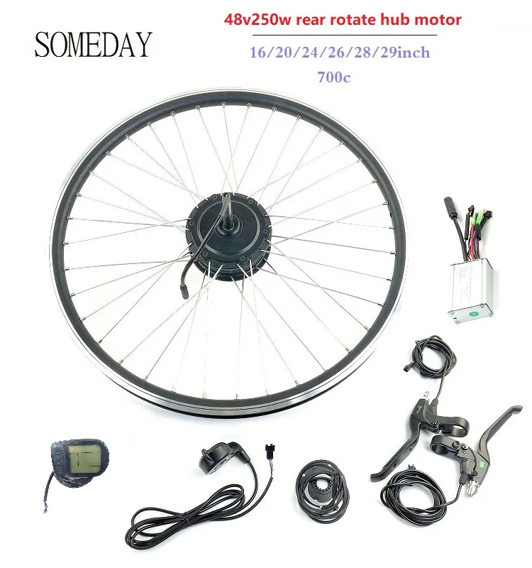 

SOMEDAY Electric Bicycle conversion kit 48V250W with LCD5 display E-BIKE Rear Rotate Brushless Gear Hub Motor