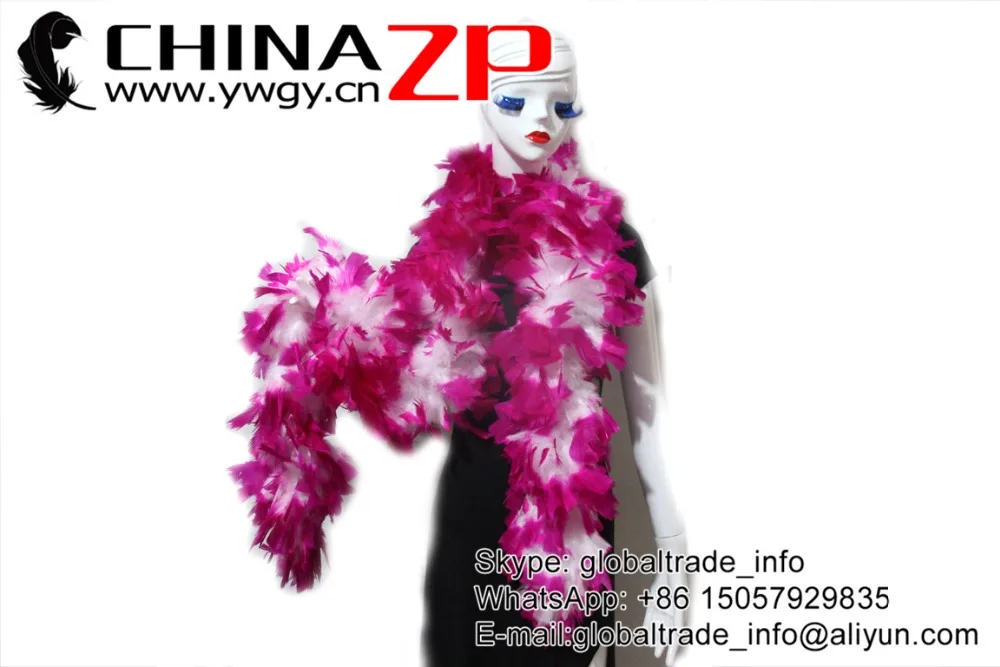 180cm Luxury Pink Feather Boa with Purple Tips 80g
