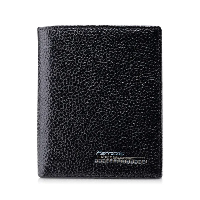 

Business Casual Wallet Genuine Leather Card Organizer short Clutch Bags Man Purse Letter Decoration Photo Bit 2019 Drop Shipping