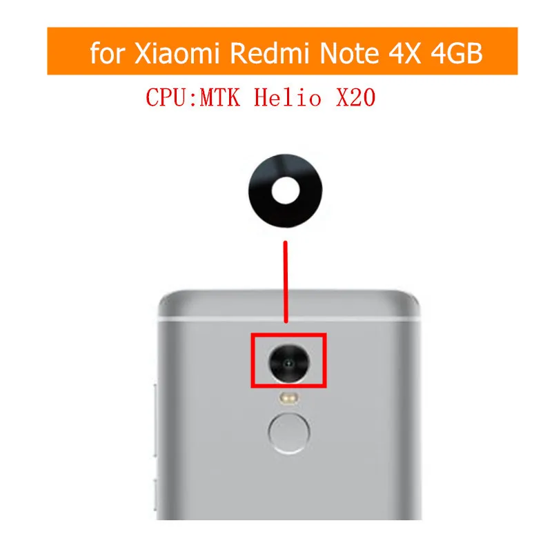 

2pcs Back Camera Glass Lens for Xiaomi Redmi Note 4X 4GB MTK Main Big Rear Camera Glass Lens with Glue Replacement Spare Parts