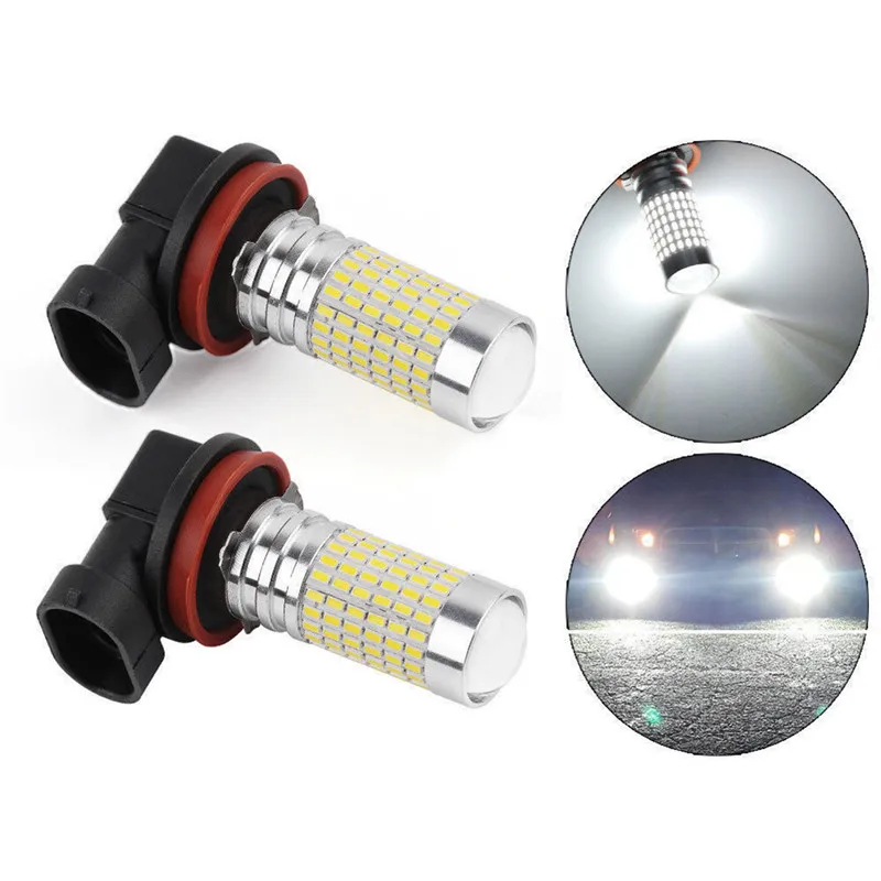 2Pcs LED H11 Bulbs High Power Low Consumption Ultra Long Lifespan 144