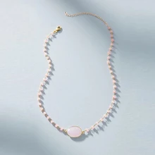 Богемное модное розовое ожерелье с гранеными бусами в стиле барокко популярное ювелирное ожерелье для девушек вечерние подарки на Рождество женские аксессуары ручной работы