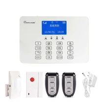 LCD Display GSM Alarm System with Touch Panel Keypad Safe Home 433MHz wireless PIR Motion Sensor Door contact alarm Smoke