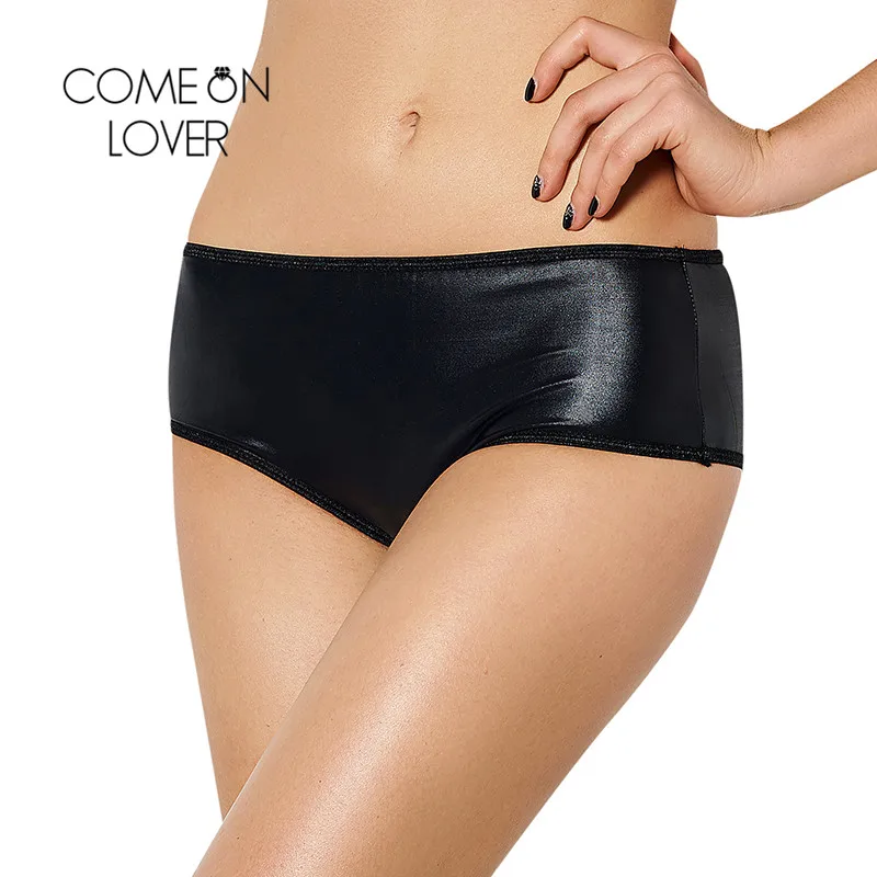 

Comeonlover Women Underwear Panties With Tassel Knickers Plus Size Black Underwear Club Wear Leather Sexy Panties PI5067