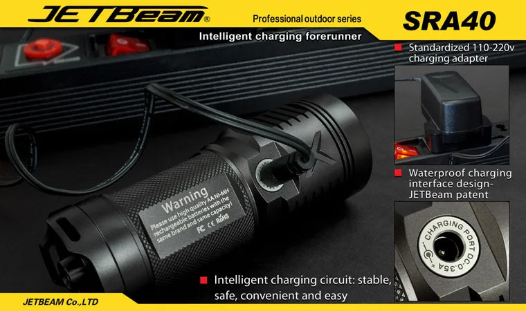 JETBEAM SRA40 Cree XM-L2 светодиодный фонарик 960 люмен фонарик на каждый день совместим с 4* AA батареей