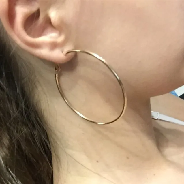 

Stylish Nickel Free 18K Gold Hoop Earrings Loop Earrings Celebrity Brand Earrings Women Gift Fashion Jewelry 3.0-10.0cm