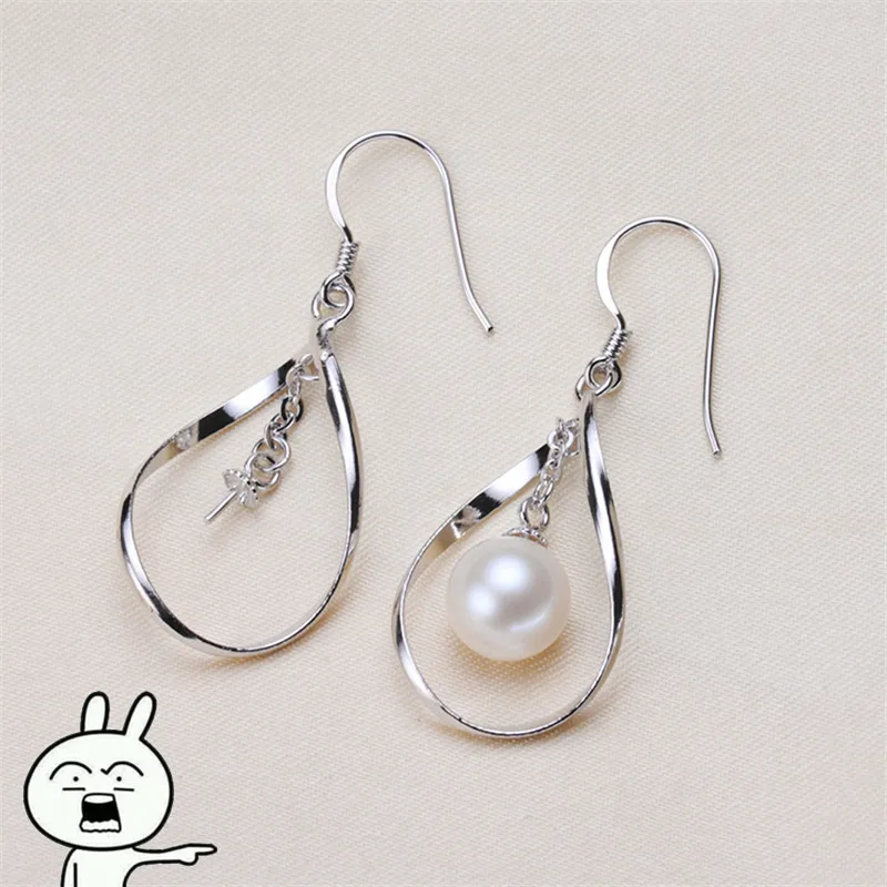 Trendy Pearl Earrings Accessories 925 Silver Plating Earrings Findings Dangle Earring Jewelry