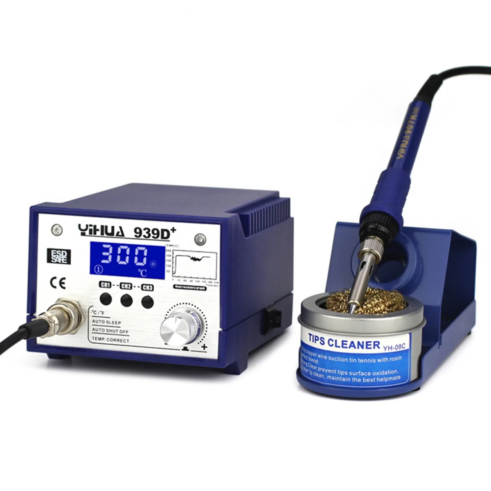 YIHUA 939D+ 939BD+ антистатический регулируемый термостат 110 В/220 В ЕС/США вилка Электрический Утюг паяльная станция паяльник