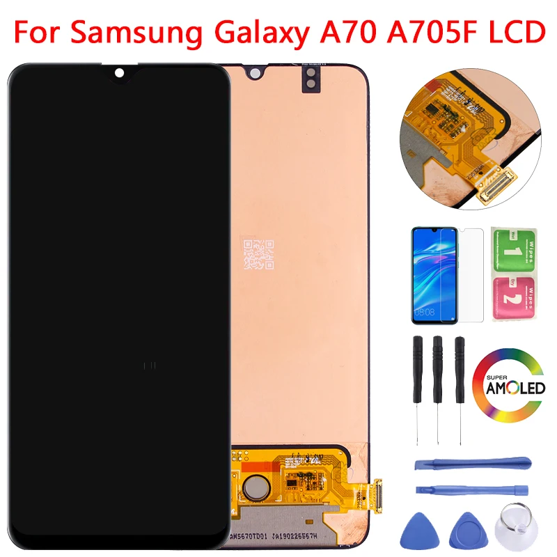 

SUPER AMOLED 6.7'' LCD For Samsung galaxy A70 LCD A705 A705F SM-A705F Display Touch Screen Digitizer Assembly For galaxy A70