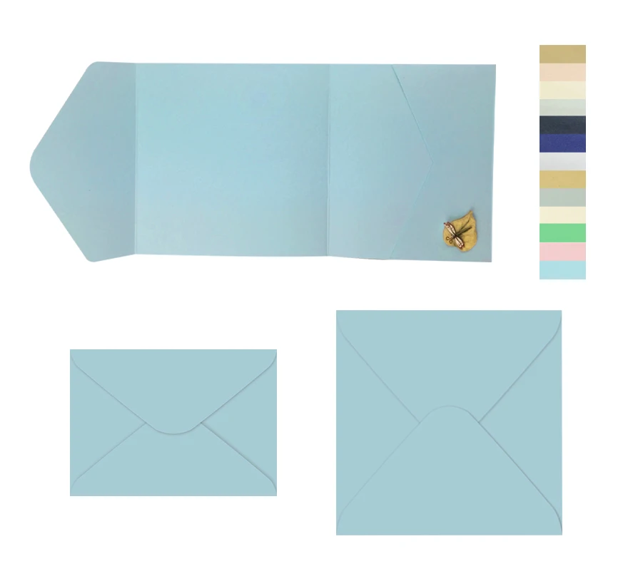 

25pcs/lot square shape envelop with matching envelop available Pocket Invitation