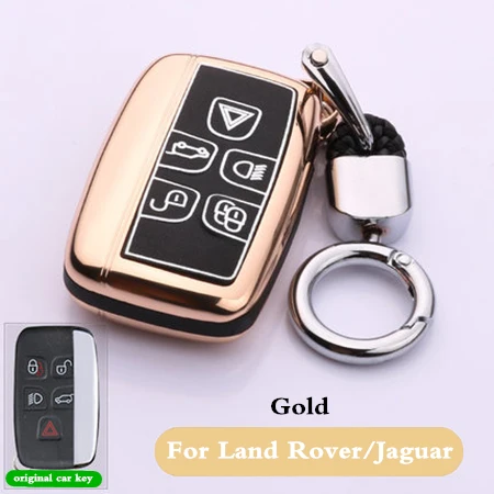 Чехол для дистанционного ключа для Land Rover A9 A8 Rover Sport/Evoque freelander 2 открытие на возраст 2, 3, 4, Range Rover для Jaguar XF XE XJ V12 FX - Название цвета: gold