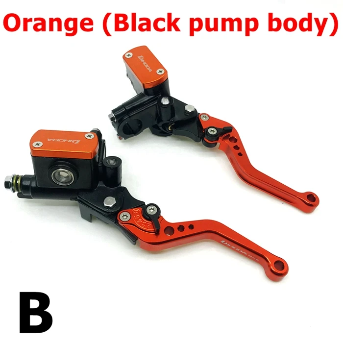 DIHODA многоцветный 1 пара Универсальный мотоцикл главный цилиндр рычаг тормоза гидравлический насос сцепления для honda Yamaha Kawasaki Suzuki - Цвет: Orange B