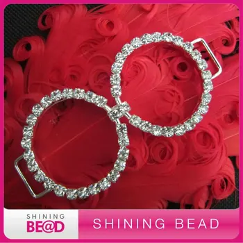 

two rings clear rhinestone connector for garment,free shipping,hot sale rhinestone connector, new style two rings connector