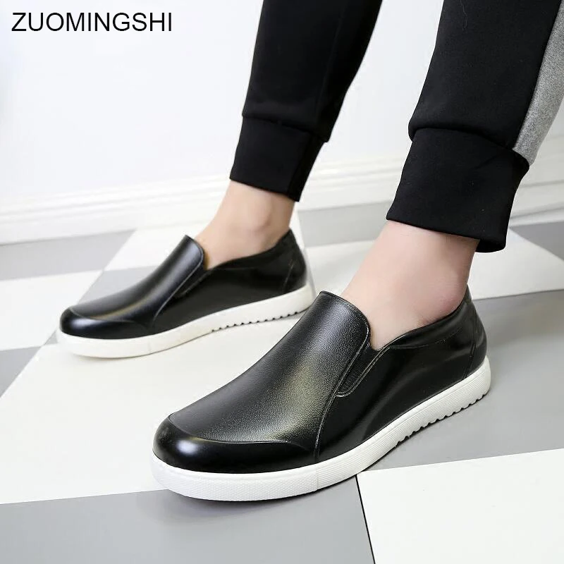 Online 2018 nuevo estilo coreano Botas de lluvia hombres anti deslizamiento cocina bot botas de trabajo zapatos de goma zapatos a prueba de agua luz peso botas de agua