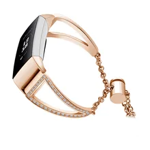 Нержавеющая сталь и блестящий хрустальный камень ковбойский стиль часы ремешок для Fitbit Versa ремешок на запястье Замена Ремешки для наручных часов браслет