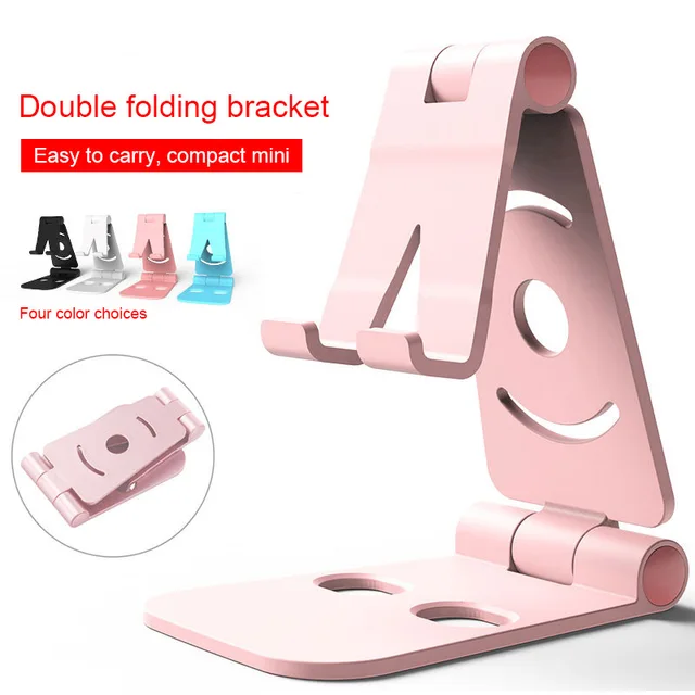 Best Price Etmakit Mobile Phone Holder Bracket Mount Desk Stand Double Folding Portable For Tablet NK-Shopping Best Price Etmakit Mobile Phone Holder Bracket Mount Desk Stand Double Folding Portable For Tablet NK-Shopping