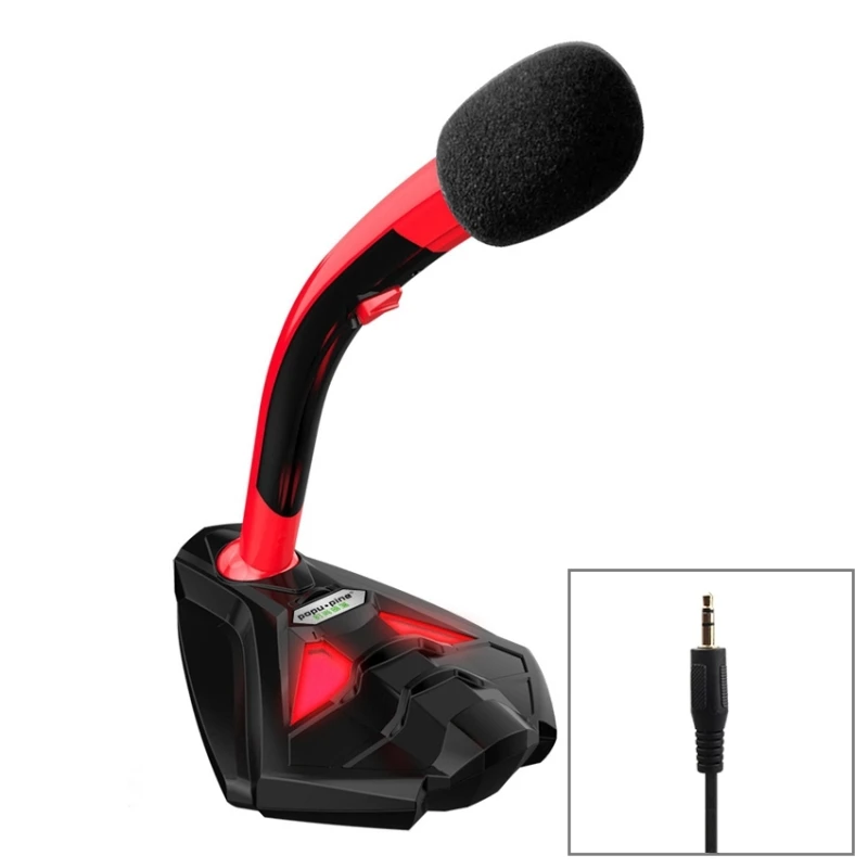 

HAWEEL Desktop Omnidirectional 3.5mm Plug Wired Mic Condenser Microphone with Phone Holder, Compatible with PC/ Mac for Show etc