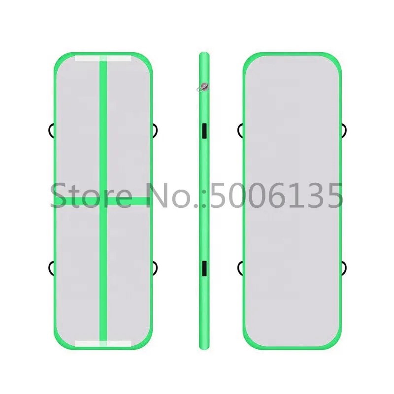 Коврик AirTrack Tumbling, длина 10 футов до 15 футов надувной гимнастический надувной мат воздушный пол мат+ электрический насос обучение/Черлидинг - Цвет: green