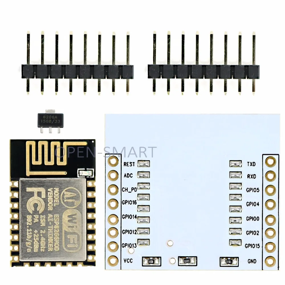 Беспроводной модуль приемопередатчика ESP8266 Wifi с антенной PCB + плата адаптера для