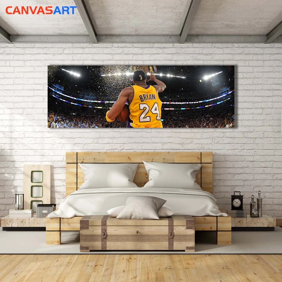 

Canvas Art Pictures Basketball superstar Kobe Bryant Lakers championship Wall Art Canvas Poster for Living Room Home Decor