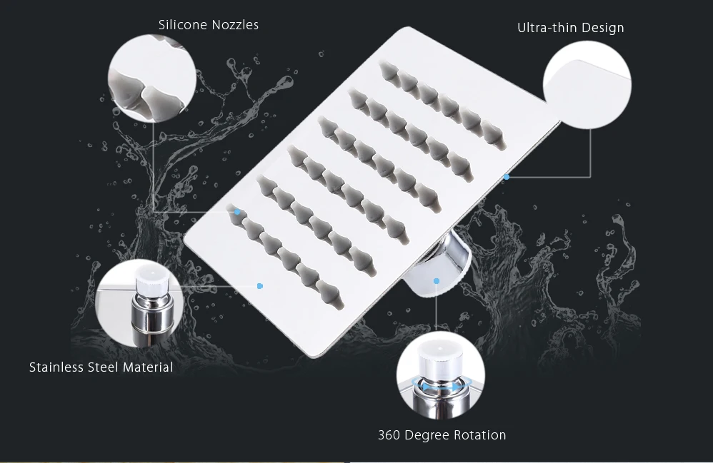 4 inch Square Stainless Steel Spray Bathroom Shower Head