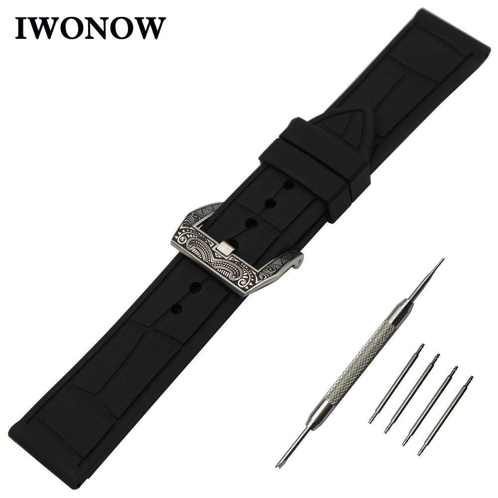 Silicone Rubber Watch Band 21mm 22mm 23mm 24mm Universal Watchband