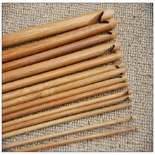 New 12 Size Bamboo Crochet Hooks Knitting Needles 3-10mm Sweater Needle Carbonized