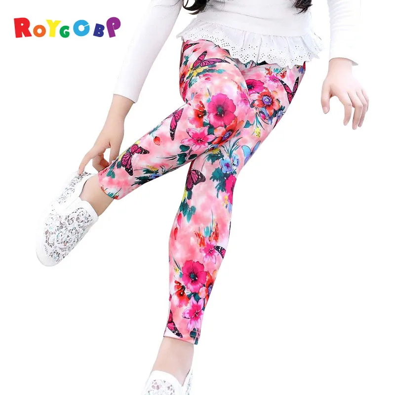

Girls Leggings Children Pants Print Flower Kids Girls Pants