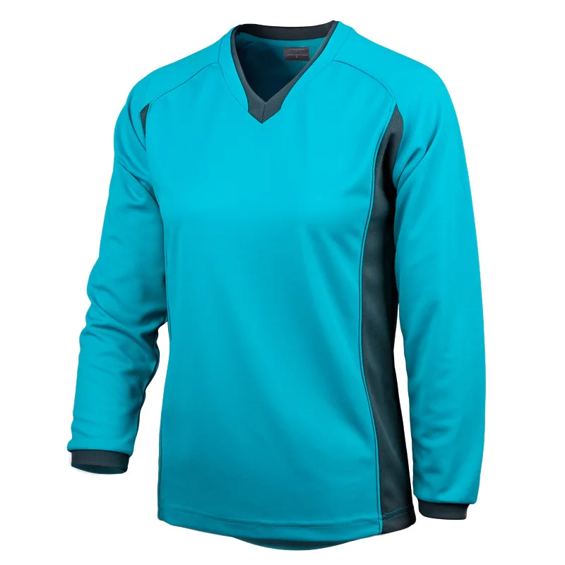 Для женщин Для Мужчин's Футбол рефери Джерси комплект футболка с длинными рукавами Топы корректирующие - Цвет: Небесно-голубой