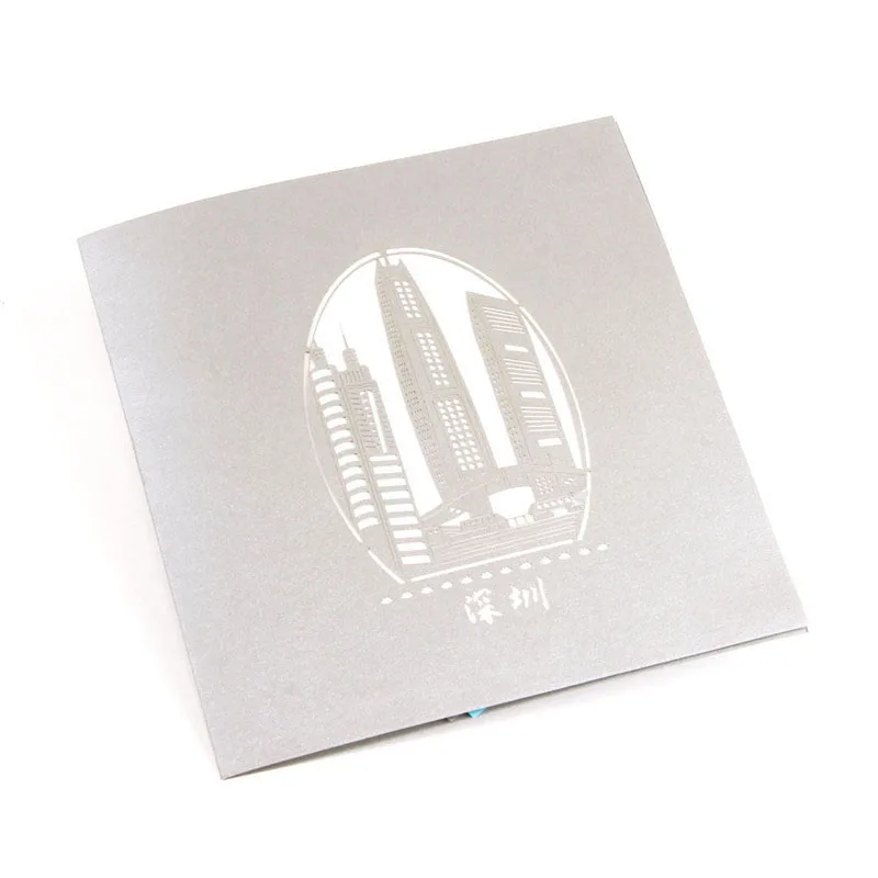 3D Laser Cut Handmade Chinese Shenzhen City Paper Invitation Greeting Cards PostCard Business Creat - 32792389161